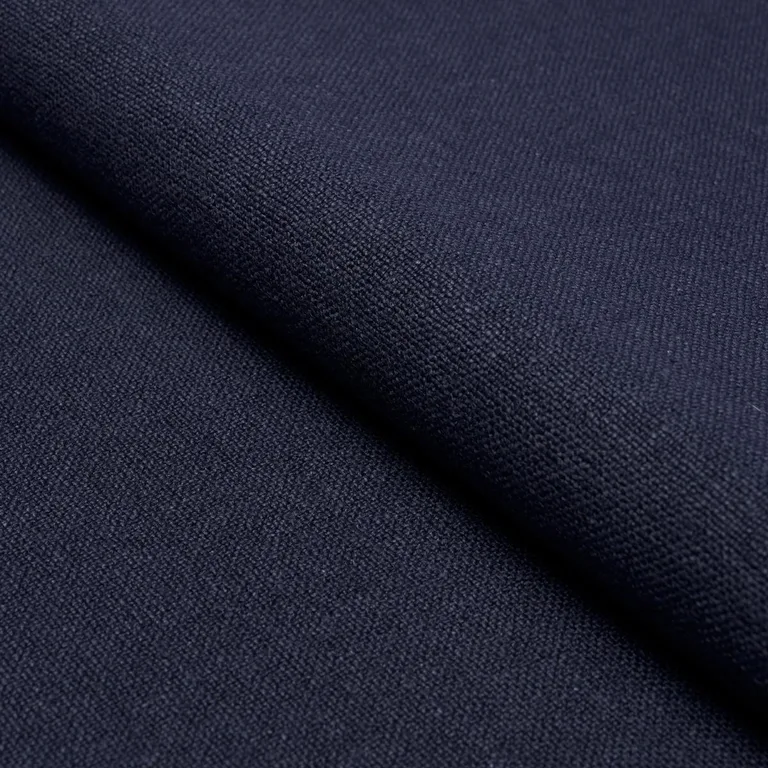 Schumacher 84492 Lars Rustic Linen Navy fabric swatch