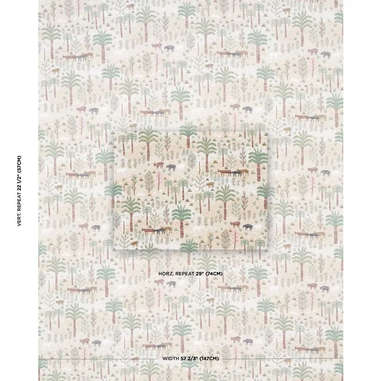 Schumacher 81962 Las Colinas Scenic Tapestry Natural fabric swatch