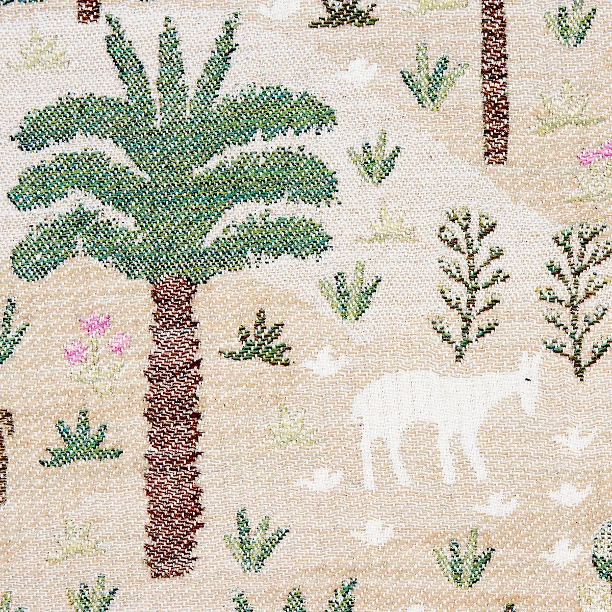 Schumacher 81962 Las Colinas Scenic Tapestry Natural fabric swatch