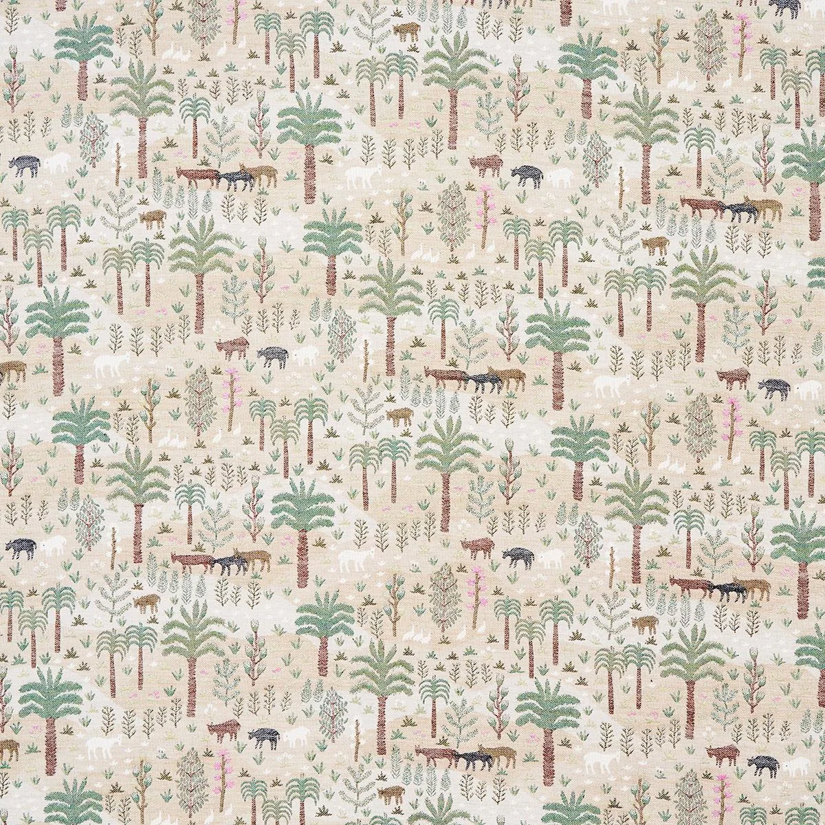Schumacher 81962 Las Colinas Scenic Tapestry Natural fabric swatch