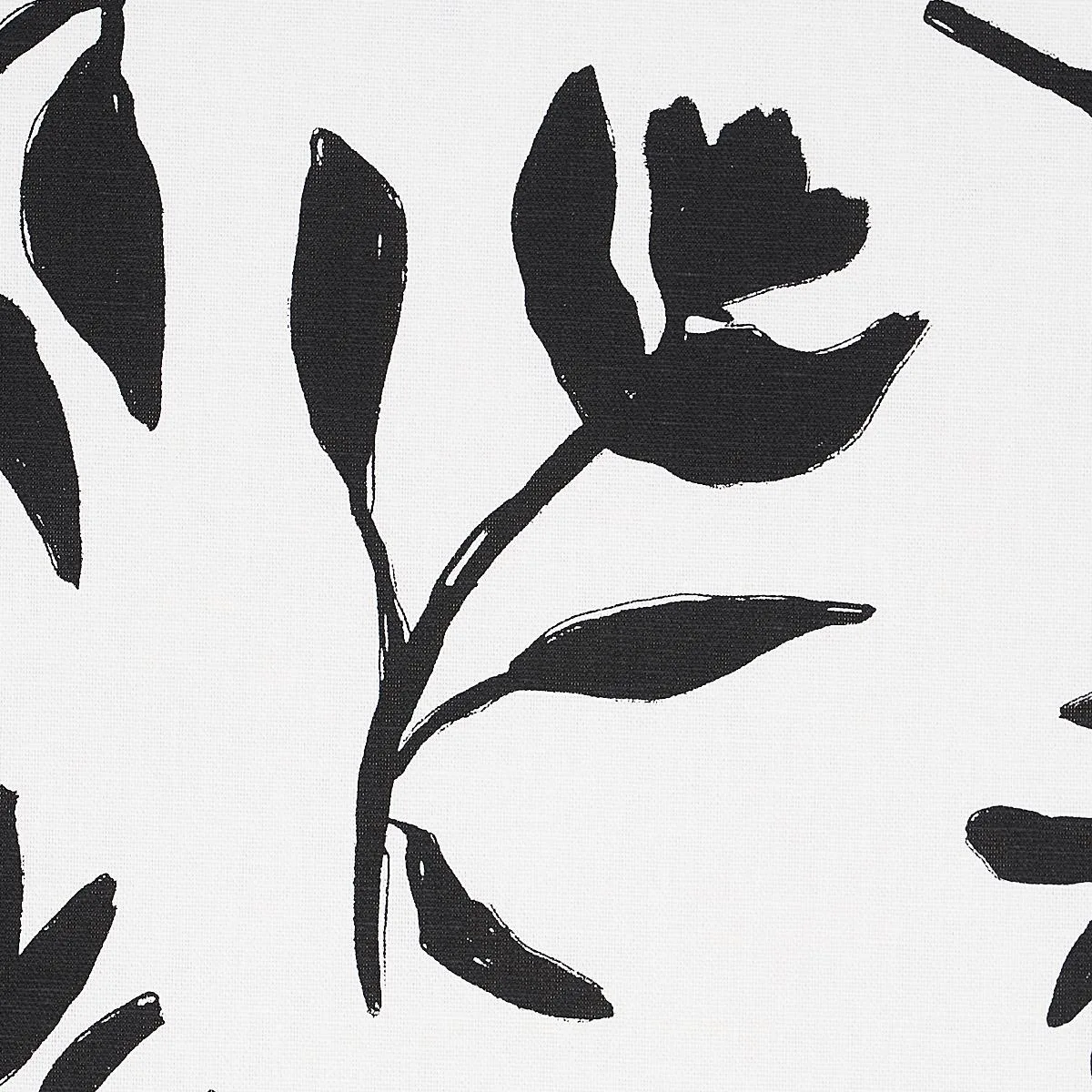 Schumacher 180011 Laurel Black fabric swatch