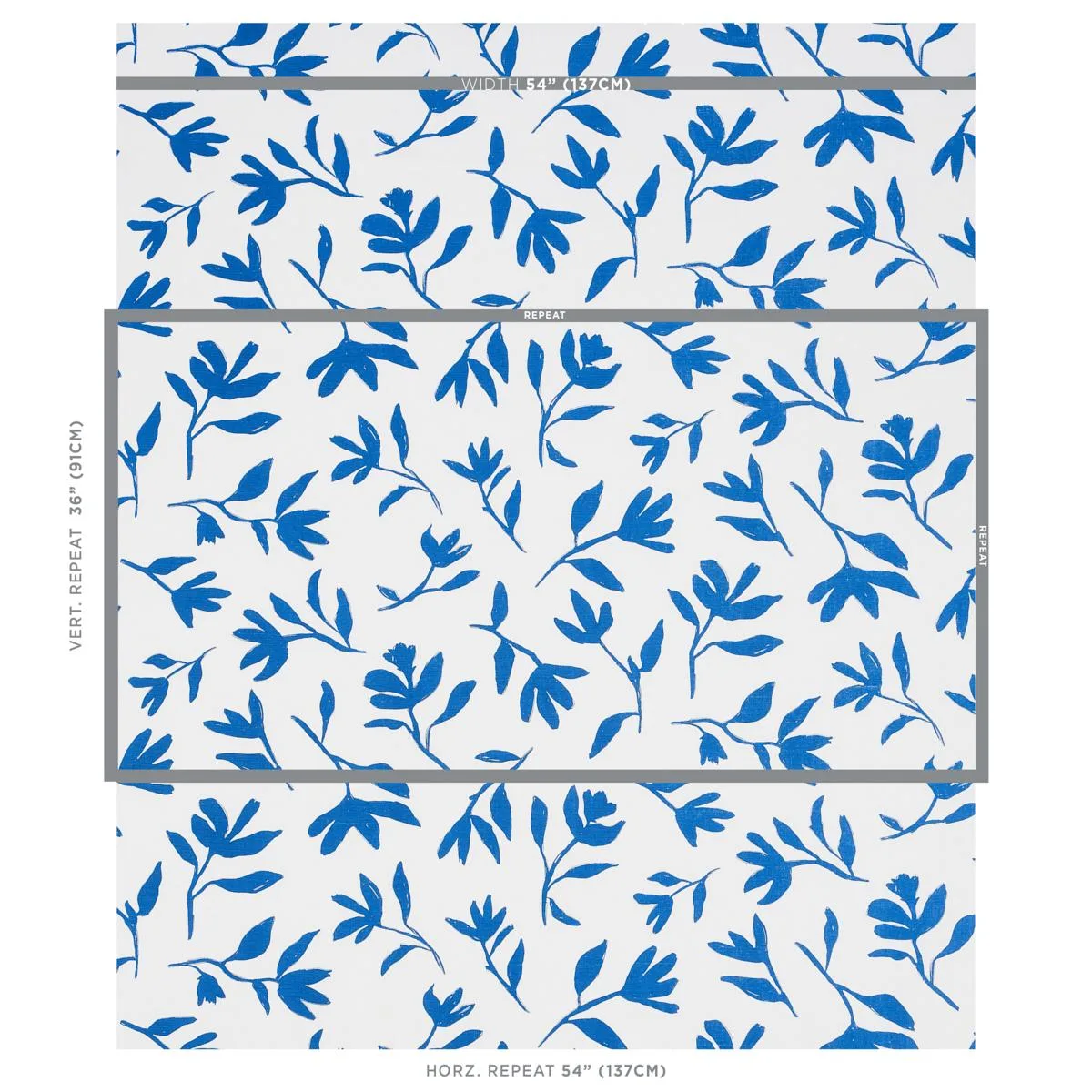 Schumacher 180010 Laurel Navy fabric swatch