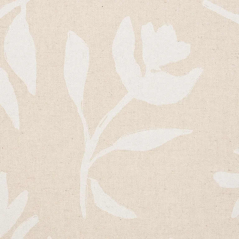 Schumacher 180012 Laurel White On Unbleached fabric swatch