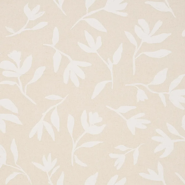 Schumacher 180012 Laurel White On Unbleached fabric swatch