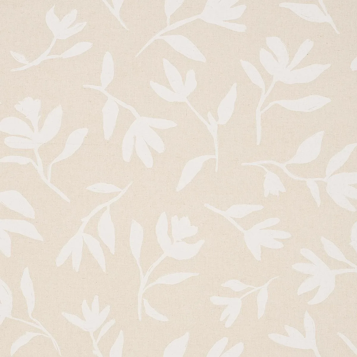 Schumacher 180012 Laurel White On Unbleached fabric swatch