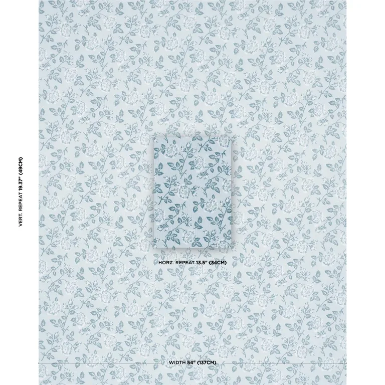 Schumacher 182101 Lavinia Blue fabric swatch