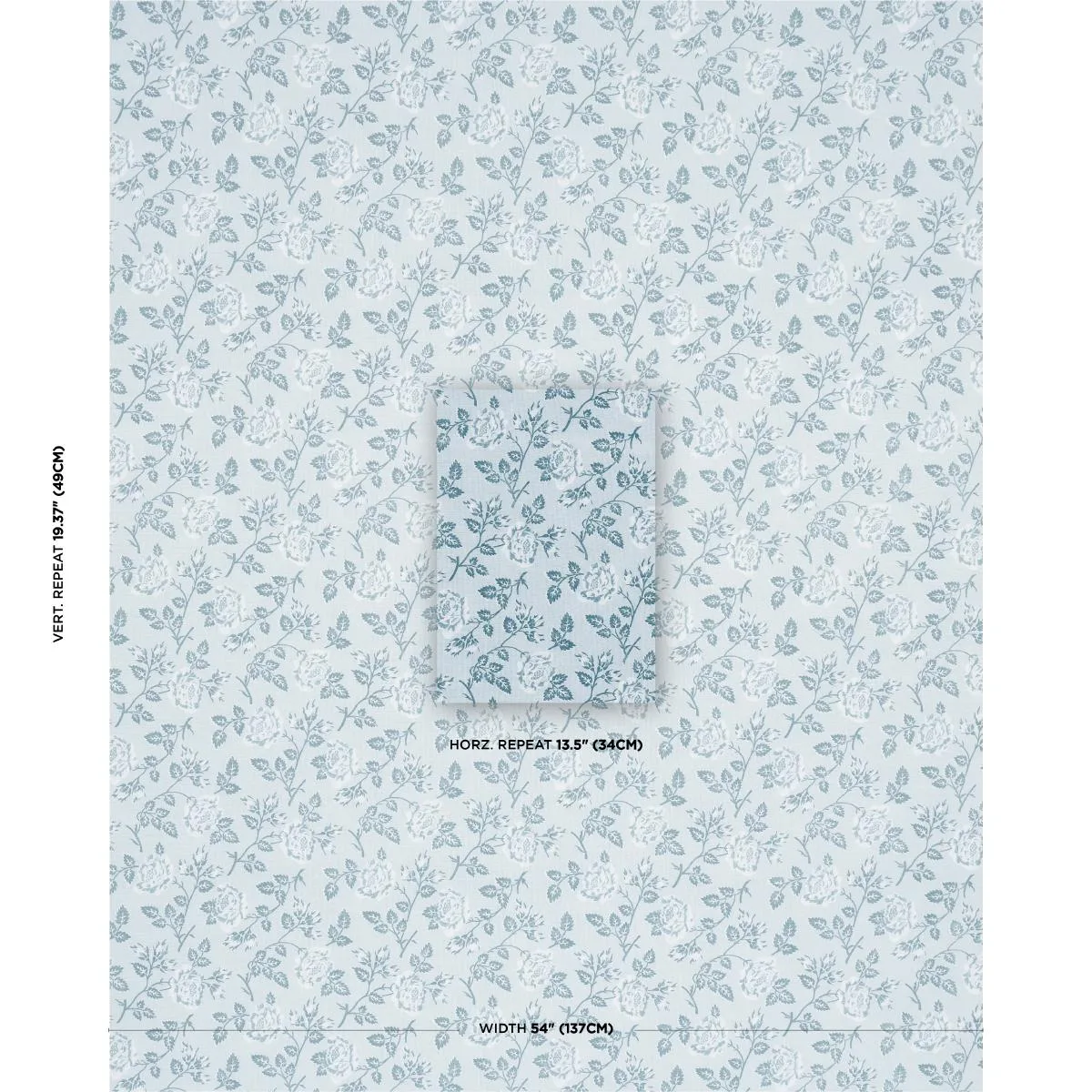 Schumacher 182101 Lavinia Blue fabric swatch