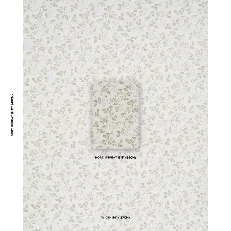 Schumacher 182100 Lavinia Green fabric swatch