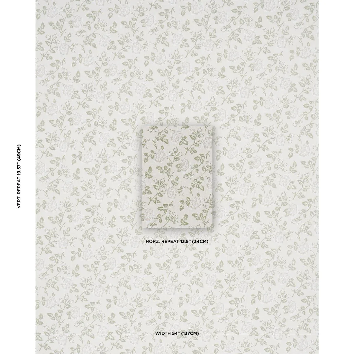 Schumacher 182100 Lavinia Green fabric swatch