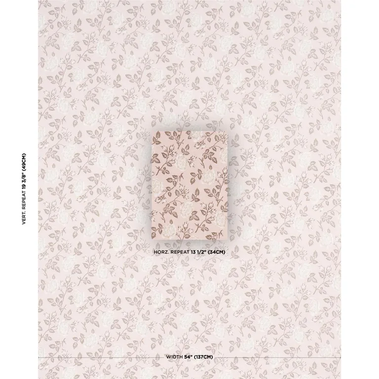 Schumacher 182102 Lavinia Pink fabric swatch