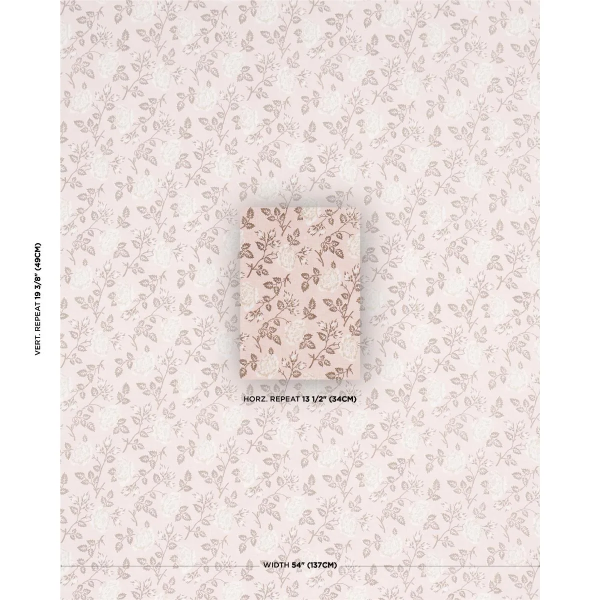 Schumacher 182102 Lavinia Pink fabric swatch