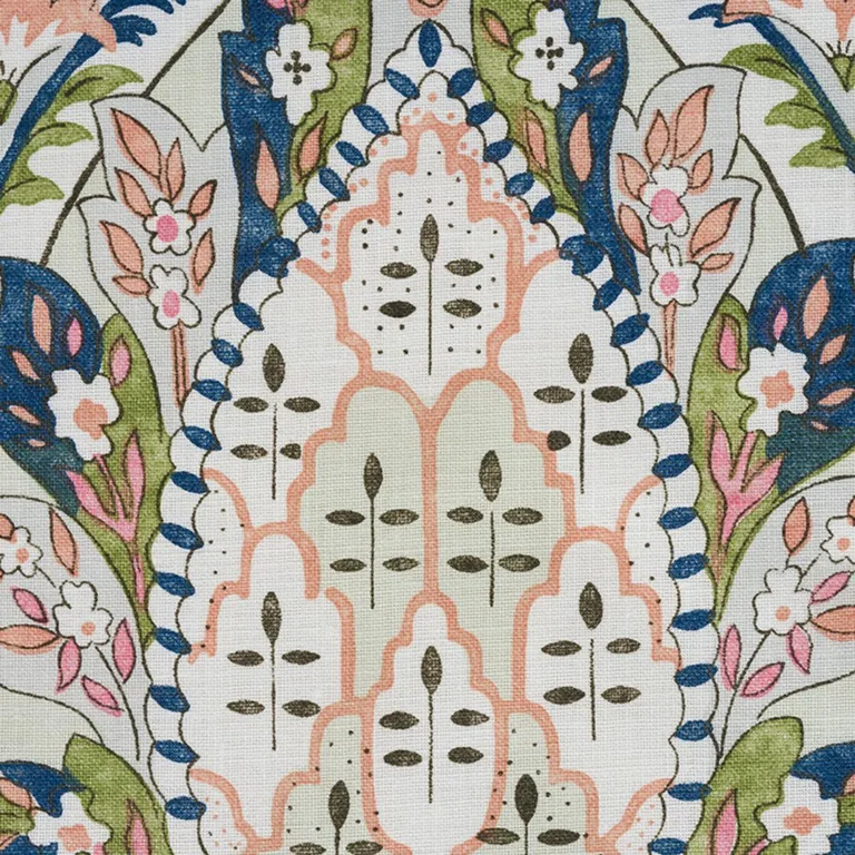 Schumacher 177670 Layla Paisley Multi fabric swatch