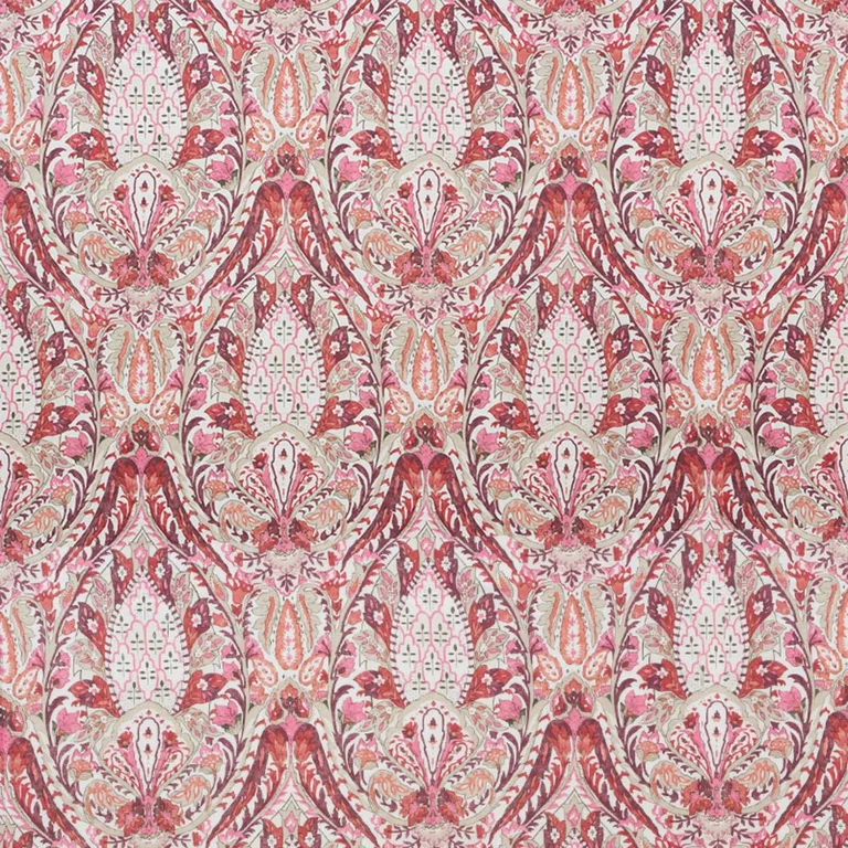 Schumacher 177672 Layla Paisley Plum & Pink fabric swatch