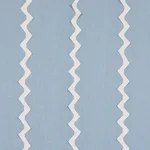 Schumacher 82222 Lazare Appliqué Ivory On Chambray fabric swatch