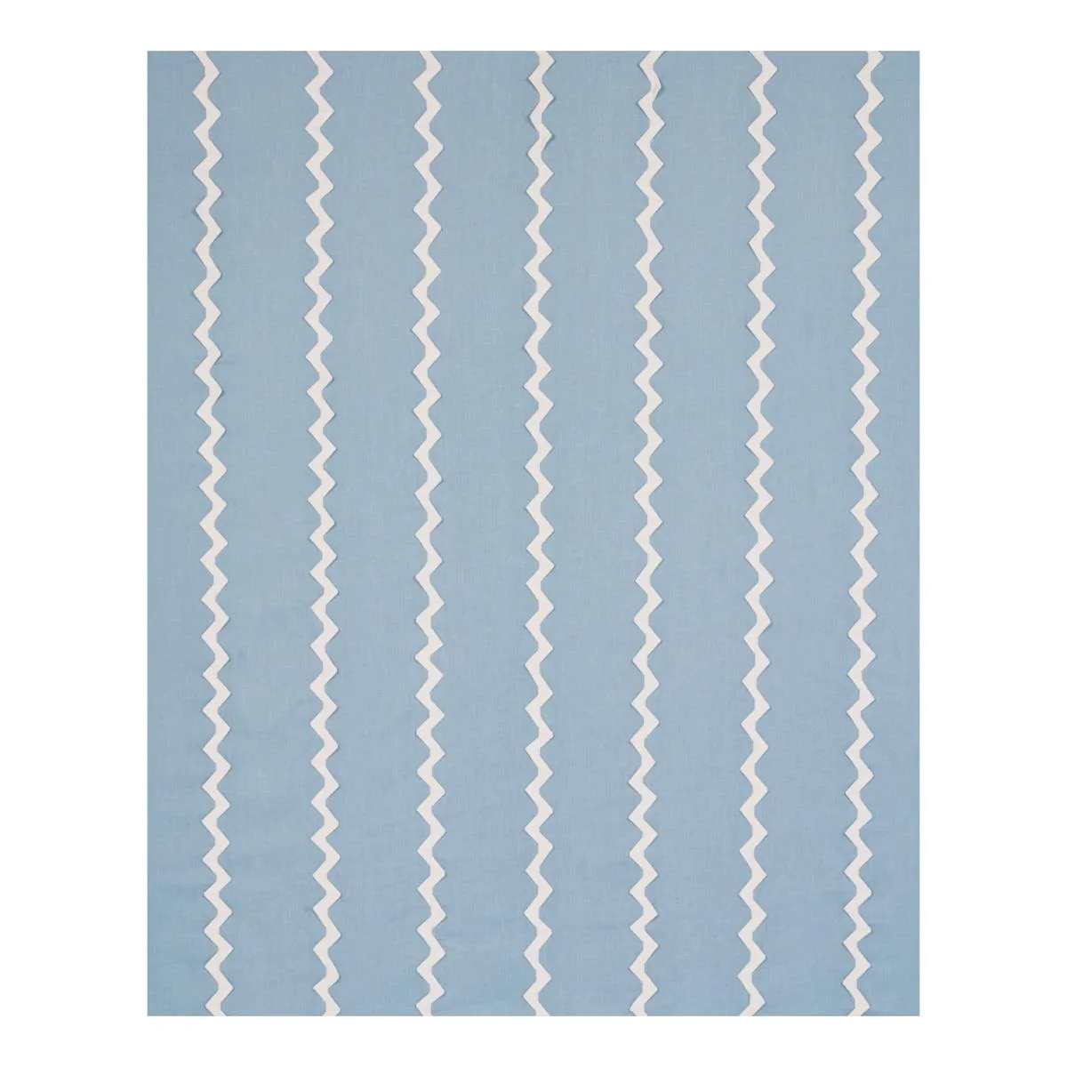 Schumacher 82222 Lazare Appliqué Ivory On Chambray fabric swatch
