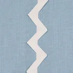 Schumacher 82222 Lazare Appliqué Ivory On Chambray fabric swatch