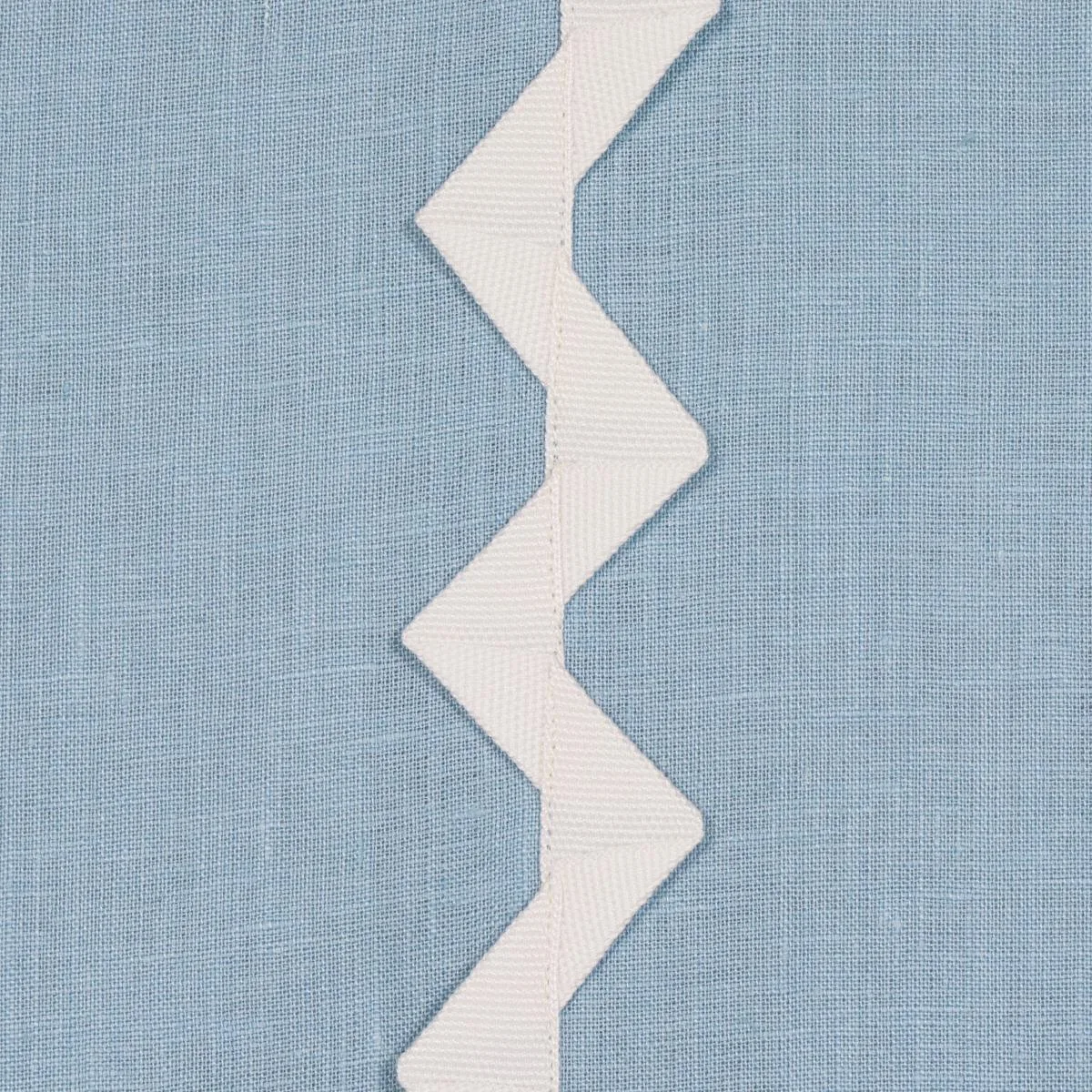 Schumacher 82222 Lazare Appliqué Ivory On Chambray fabric swatch