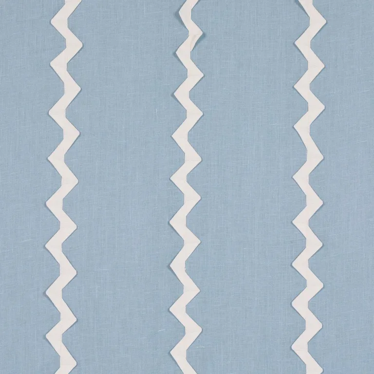 Schumacher 82222 Lazare Appliqué Ivory On Chambray fabric swatch