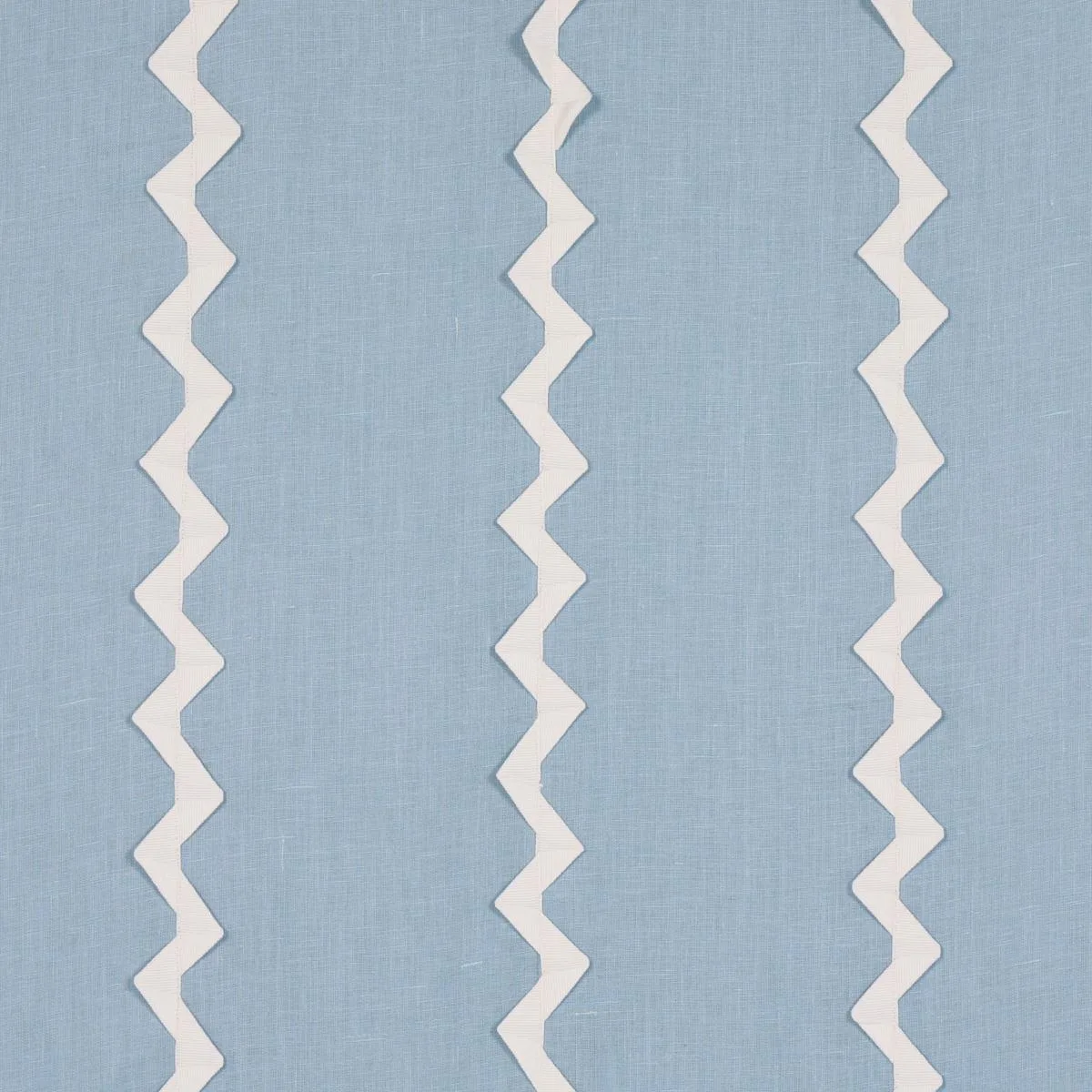 Schumacher 82222 Lazare Appliqué Ivory On Chambray fabric swatch