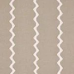 Schumacher 82220 Lazare Appliqué Ivory On Natural fabric swatch