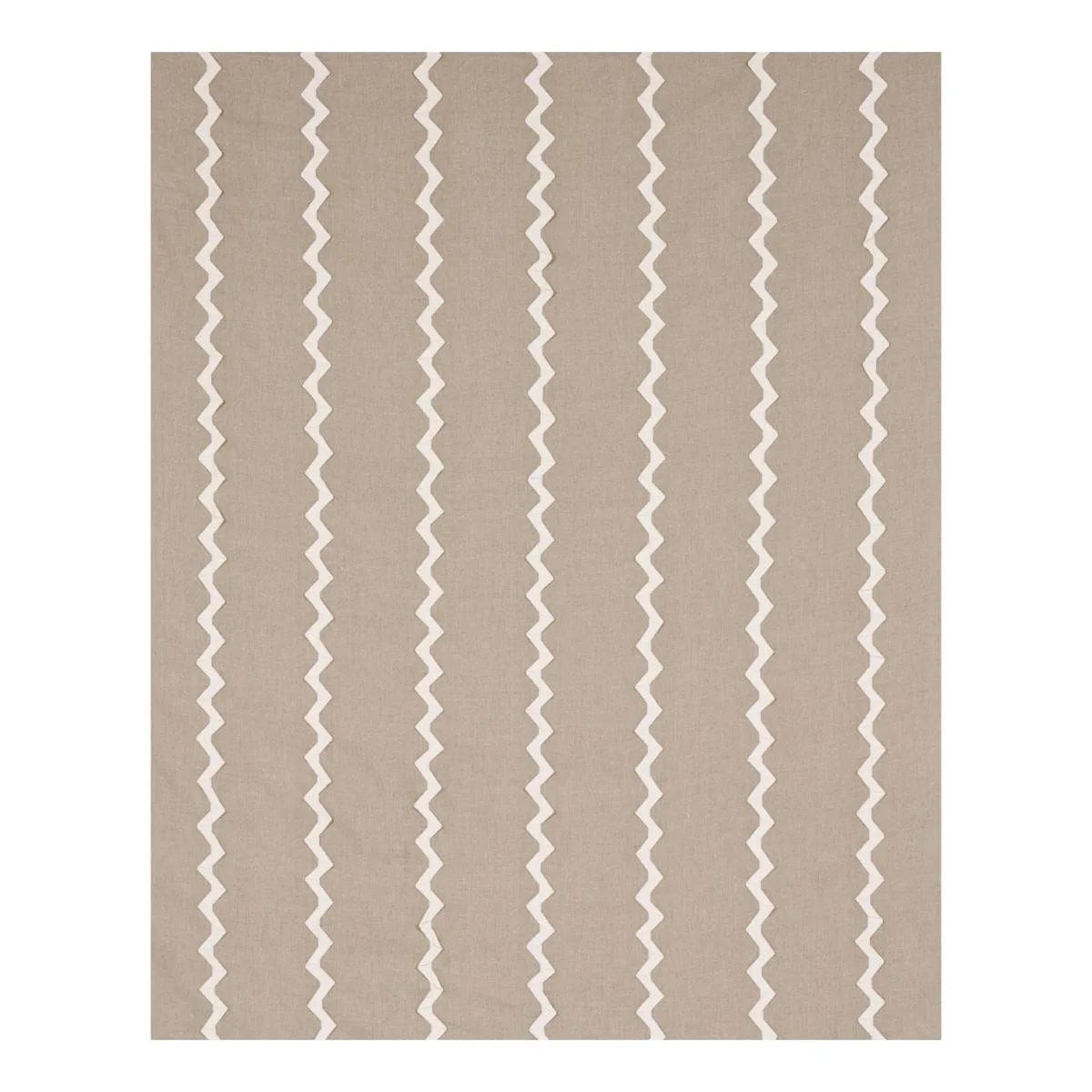 Schumacher 82220 Lazare Appliqué Ivory On Natural fabric swatch