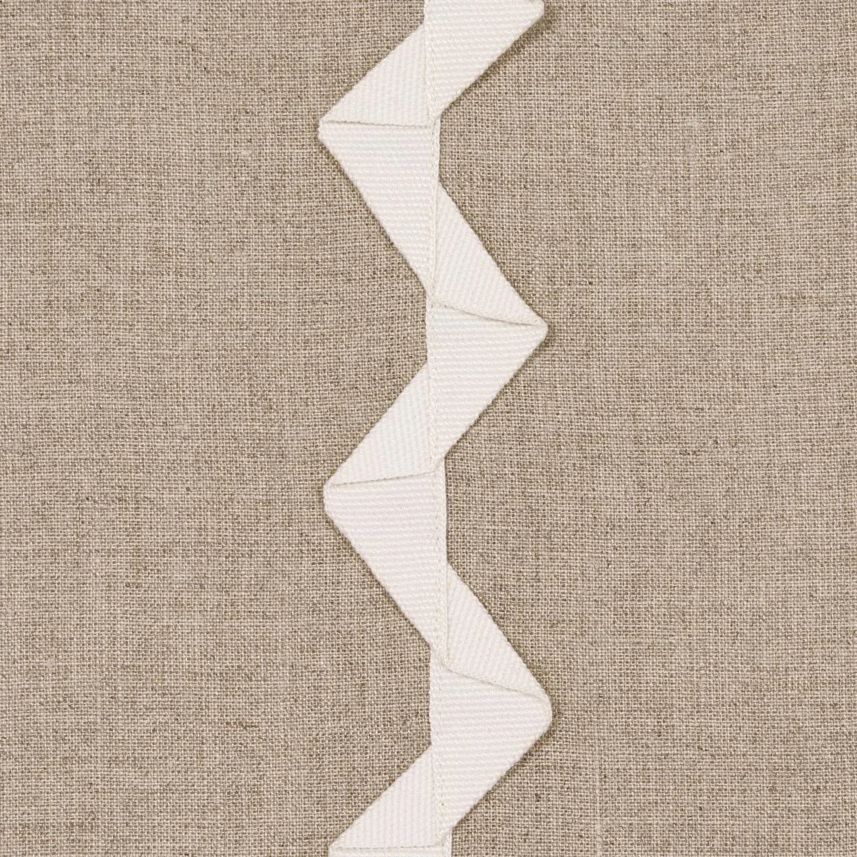 Schumacher 82220 Lazare Appliqué Ivory On Natural fabric swatch