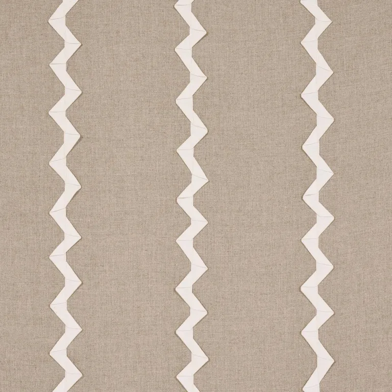 Schumacher 82220 Lazare Appliqué Ivory On Natural fabric swatch