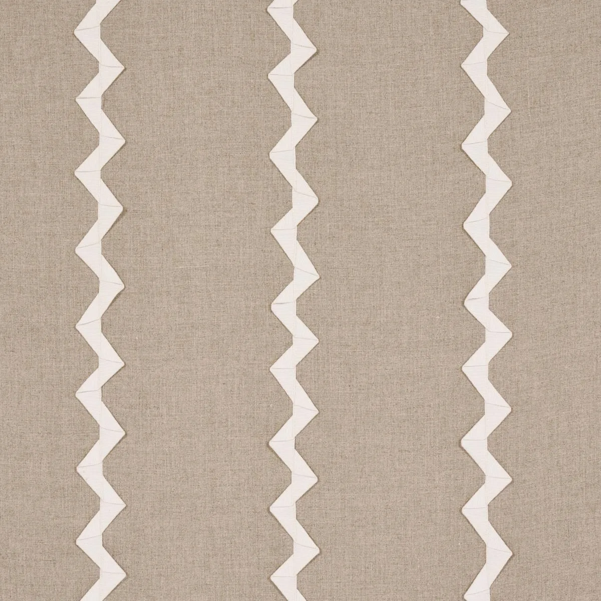 Schumacher 82220 Lazare Appliqué Ivory On Natural fabric swatch