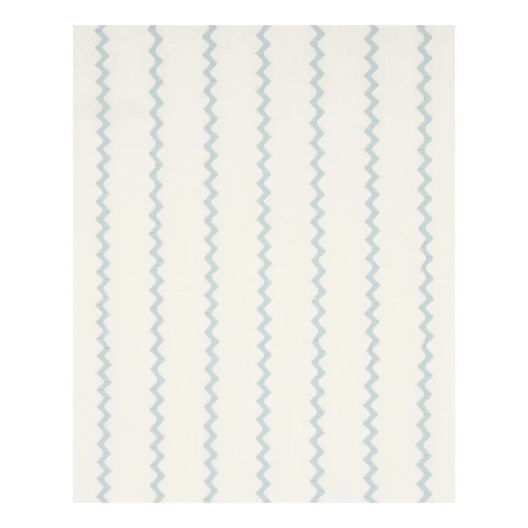 Schumacher 82221 Lazare Appliqué Sky On Ivory fabric swatch
