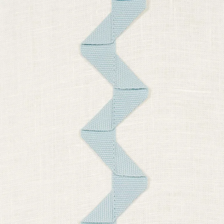 Schumacher 82221 Lazare Appliqué Sky On Ivory fabric swatch