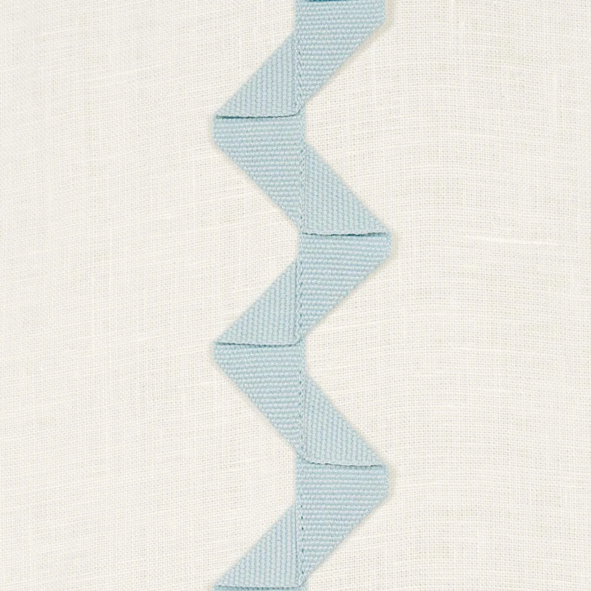 Schumacher 82221 Lazare Appliqué Sky On Ivory fabric swatch