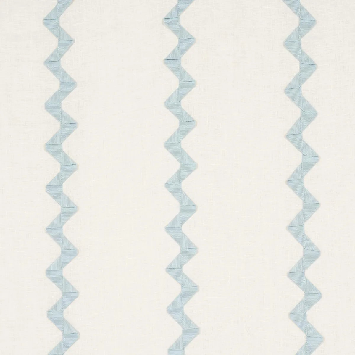 Schumacher 82221 Lazare Appliqué Sky On Ivory fabric swatch