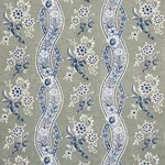 Schumacher 175982 Le Castellet Gris & Bleu fabric swatch