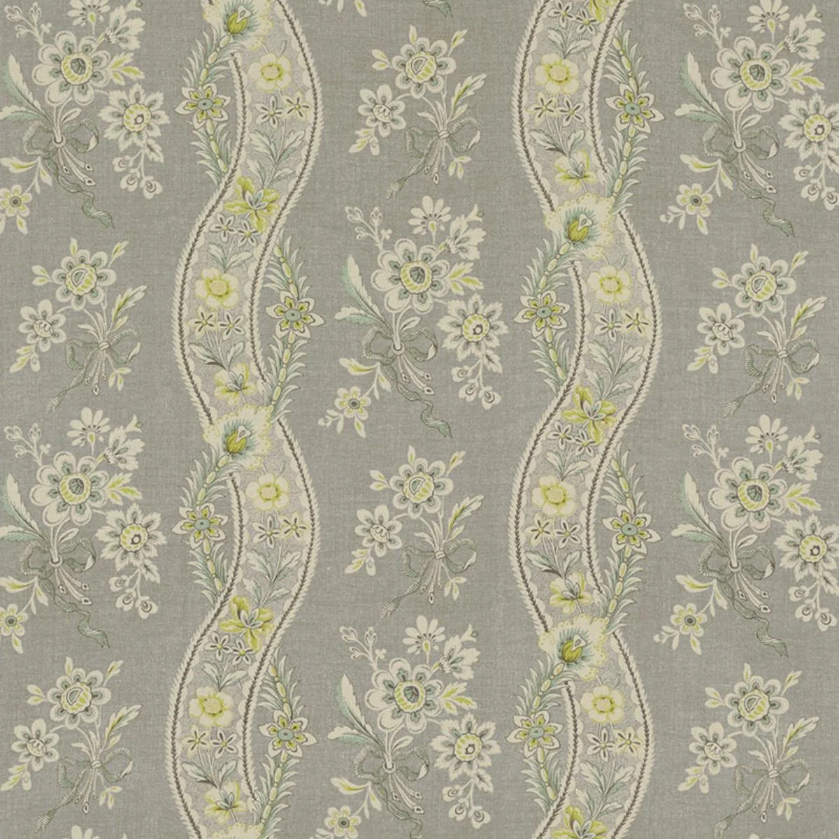 Schumacher 175981 Le Castellet Grisaille & Jonquil fabric swatch