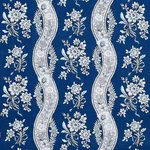 Schumacher 175984 Le Castellet Indigo fabric swatch