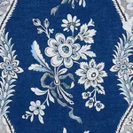 Schumacher 175984 Le Castellet Indigo fabric swatch
