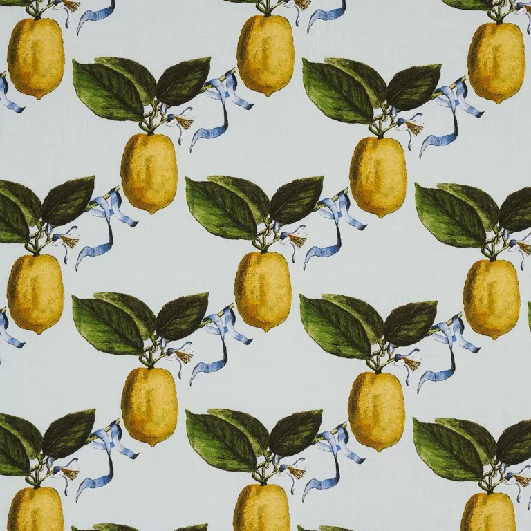 Schumacher 180631 Le Citron Sky fabric swatch