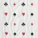 Schumacher 72270 Le Joueur Matelassé Rouge Et Noir fabric swatch