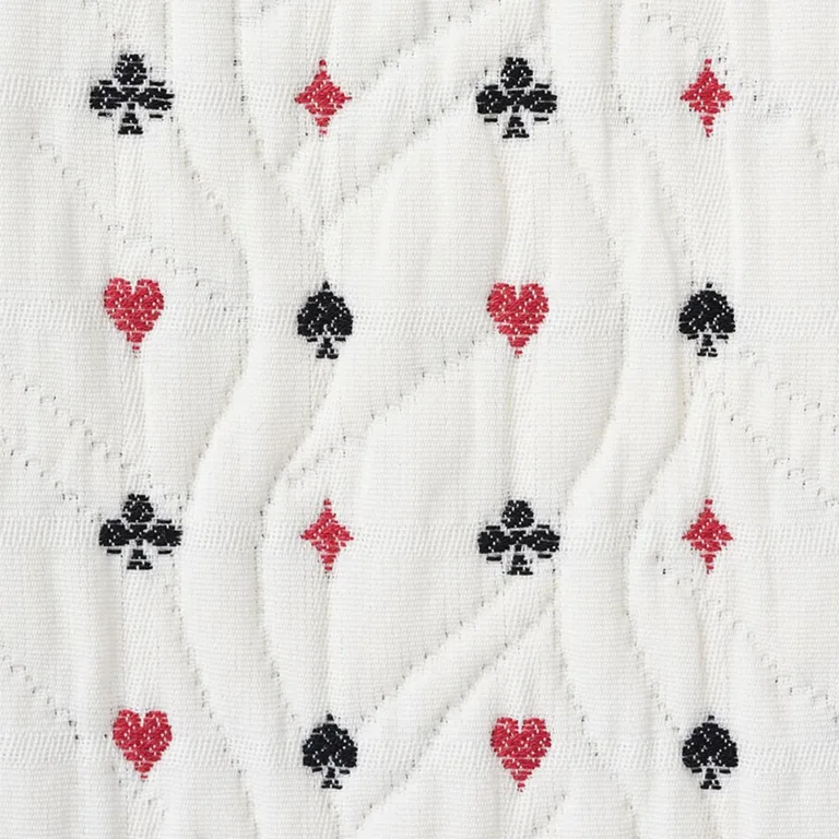 Schumacher 72270 Le Joueur Matelassé Rouge Et Noir fabric swatch