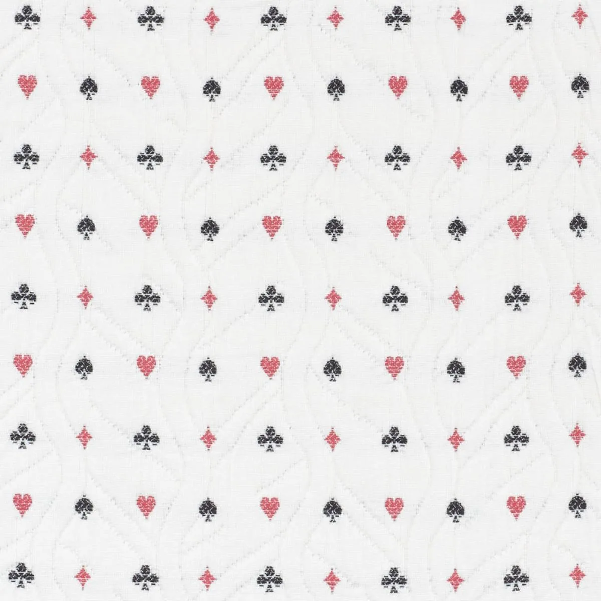 Schumacher 72270 Le Joueur Matelassé Rouge Et Noir fabric swatch