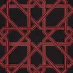 Schumacher 83222 Le Maroc éPinglé Black And Red fabric swatch