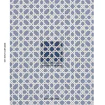 Schumacher 83220 Le Maroc éPinglé Blue fabric swatch