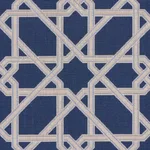 Schumacher 83220 Le Maroc éPinglé Blue fabric swatch
