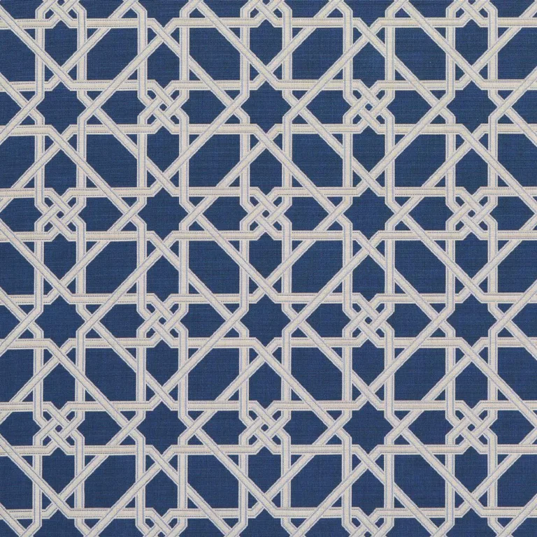 Schumacher 83220 Le Maroc éPinglé Blue fabric swatch