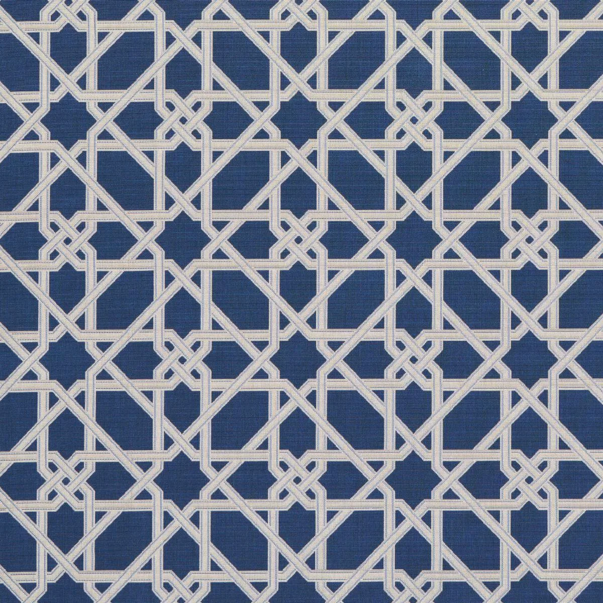 Schumacher 83220 Le Maroc éPinglé Blue fabric swatch