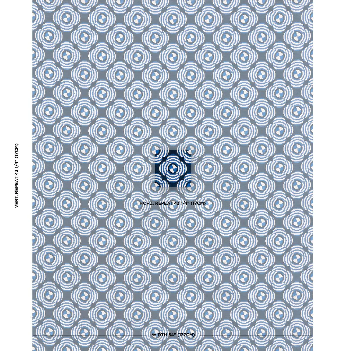 Schumacher 82260 Le Moderne Cut Velvet Cobalt fabric swatch