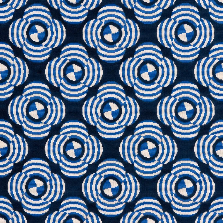 Schumacher 82260 Le Moderne Cut Velvet Cobalt fabric swatch