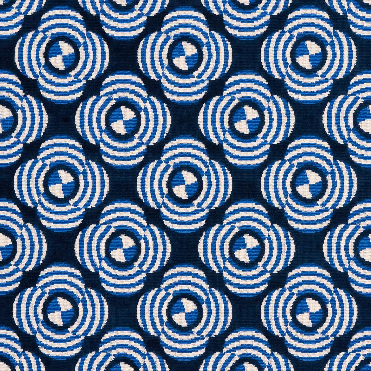 Schumacher 82260 Le Moderne Cut Velvet Cobalt fabric swatch