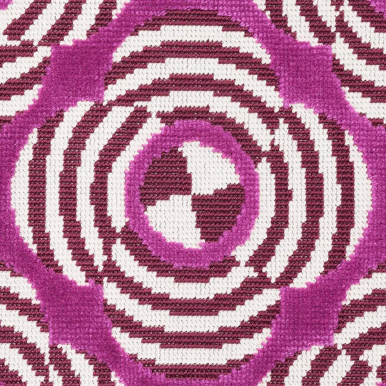 Schumacher 82262 Le Moderne Cut Velvet Magenta fabric swatch