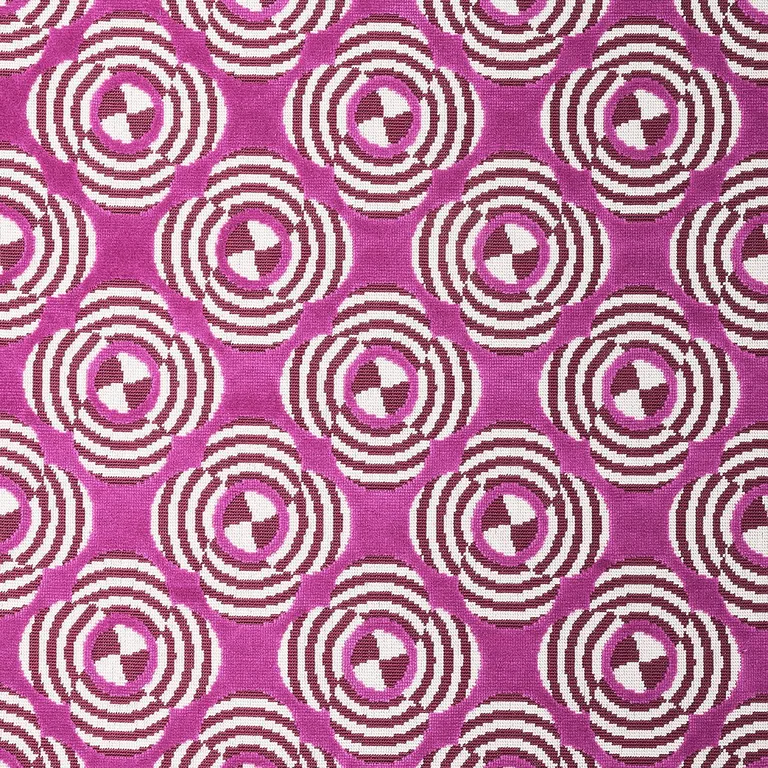 Schumacher 82262 Le Moderne Cut Velvet Magenta fabric swatch